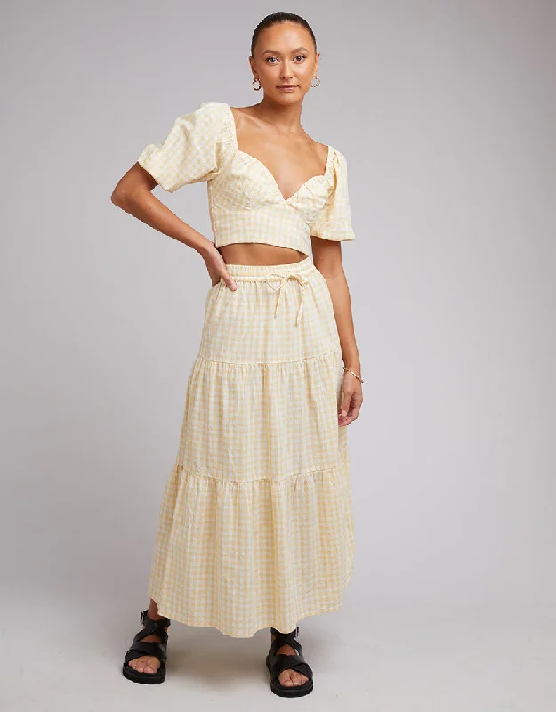 Silent Theory Bailey Maxi Skirt Lemon