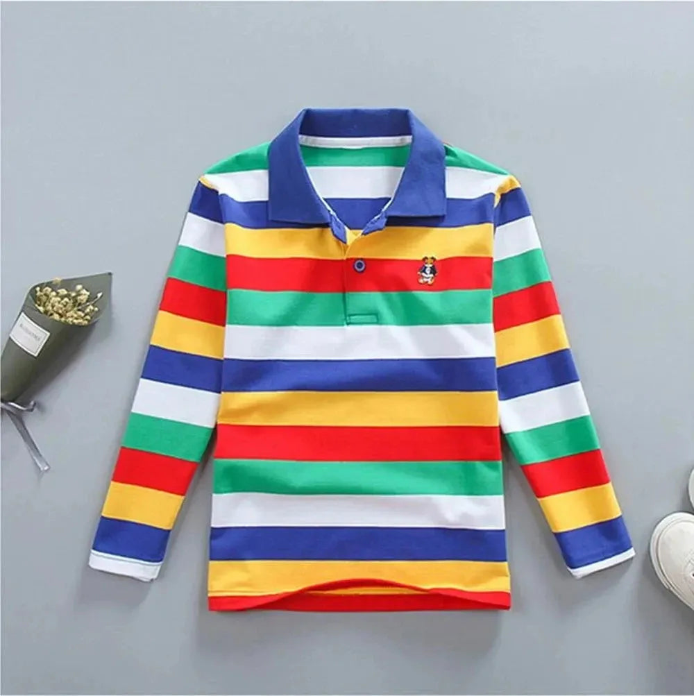 Striped Logo Polo Shirt for Kids