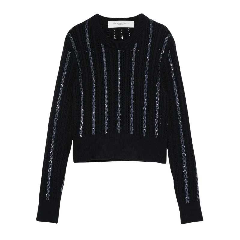 Sequin Cable Knit Sweater