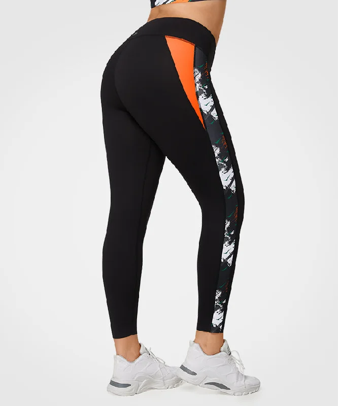 Echo Print Stretchy Running Leggings | Women's High Support Leggings