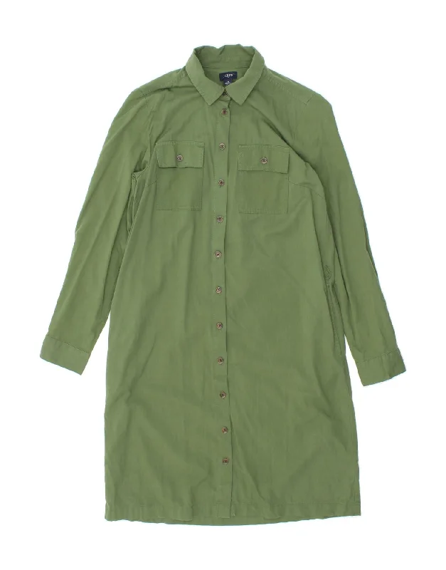 J. CREW Womens Shirt Dress US 4 Small Green Cotton