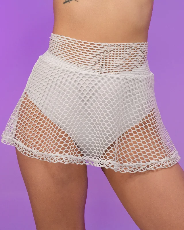 White Fishnet Skater Skirt