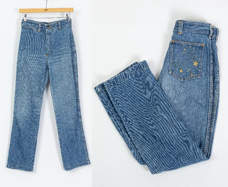 70s 80s Shooting Star Jeans - Extra Small, 24.5"