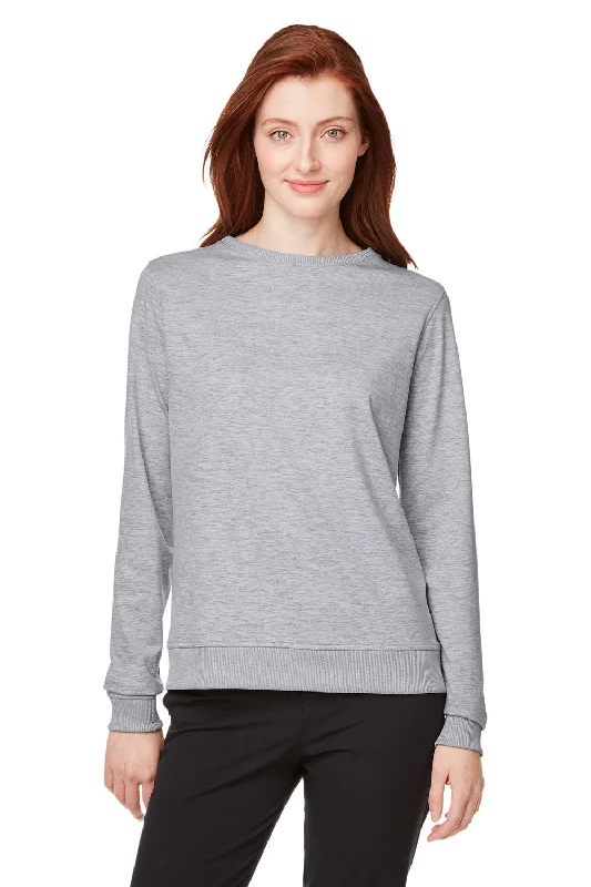 Puma Womens Cloudspun Moisture Wicking Crewneck Sweatshirt - Heather Light Grey