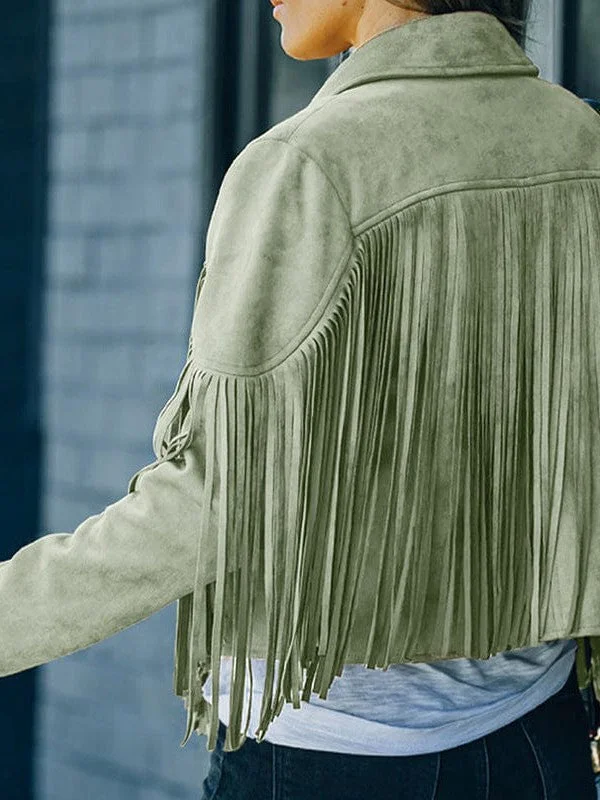 Fringe Suede Moto Jacket