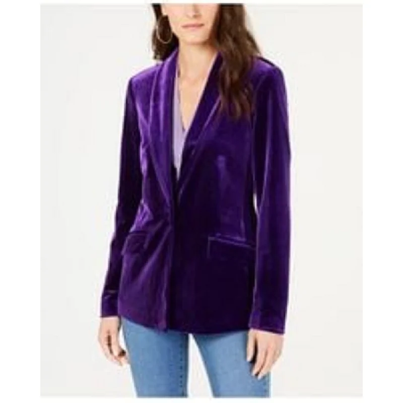 INC International Concepts Women's Velvet Blazer Purple Size Medium