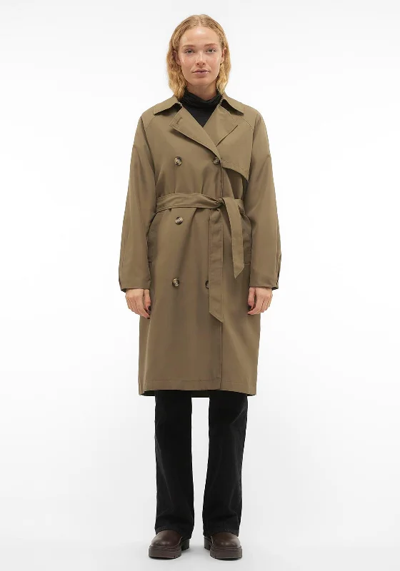 Vero Moda Doreen Long Trench Coat, Capers