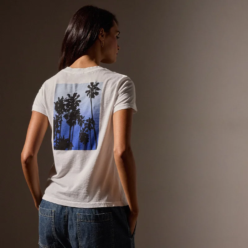 Ombrè Palms Graphic Tee - White/Blue