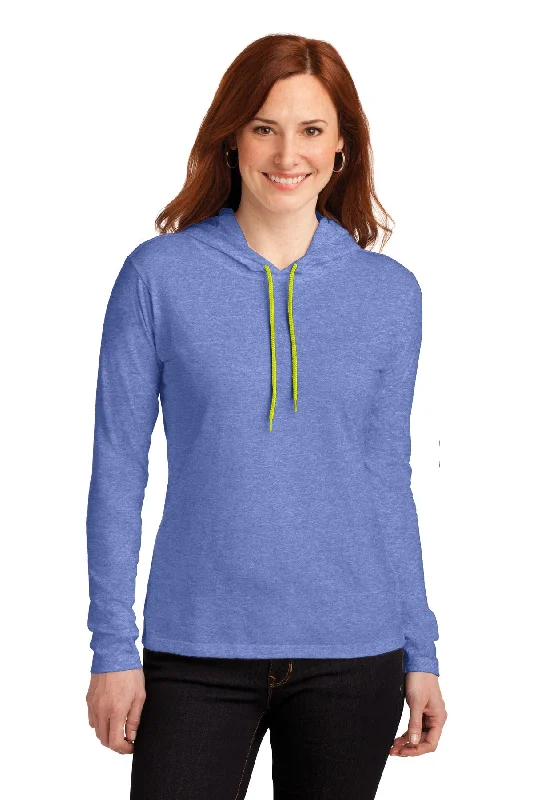 Gildan Ladies 100% Combed Ring Spun Cotton Long Sleeve Hooded T-Shirt. 887L