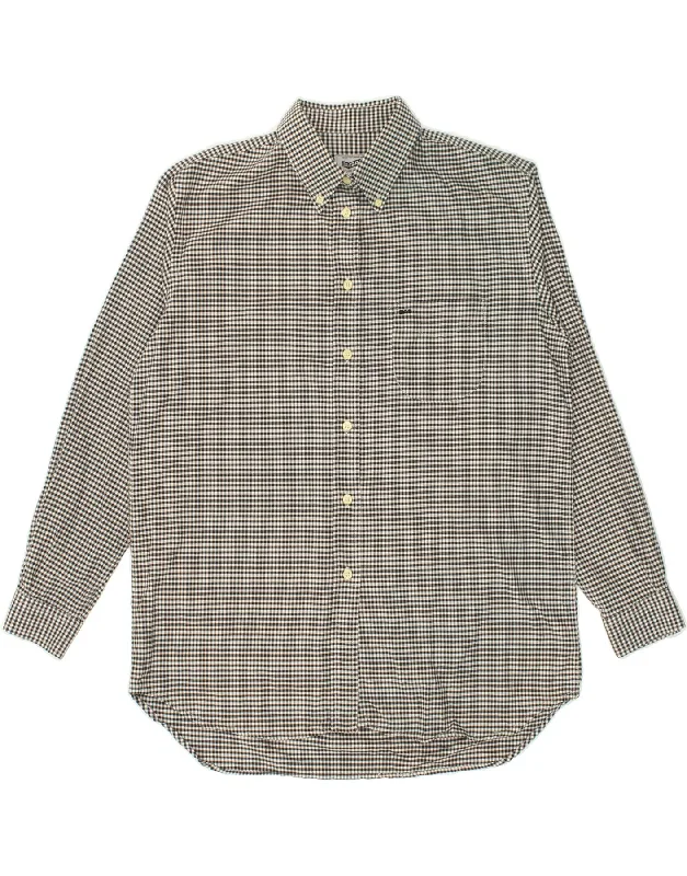 GAS Womens Shirt UK 16 Large Grey Gingham Cotton