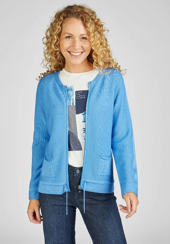 Rabe Knit Zip Through Jacket, Blue