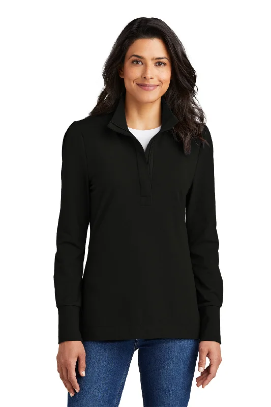 Port Authority Womens Fairway 1/4 Zip Sweatshirt - Deep Black