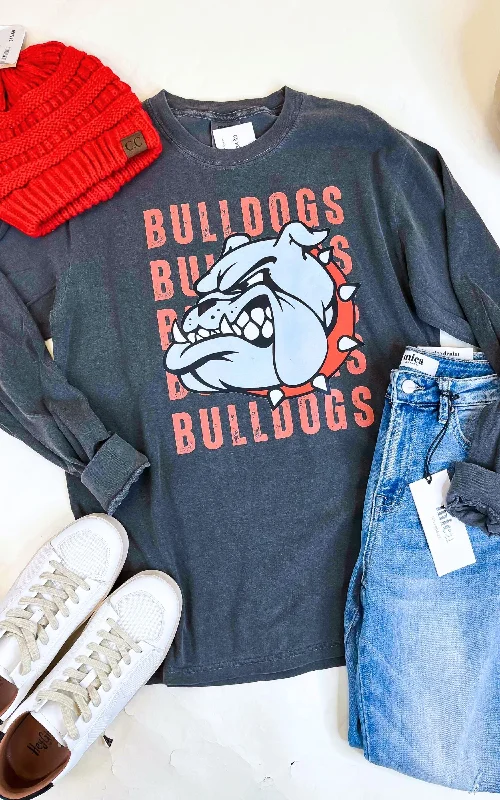 Bulldogs Garment Dyed Long Sleeve Graphic Top