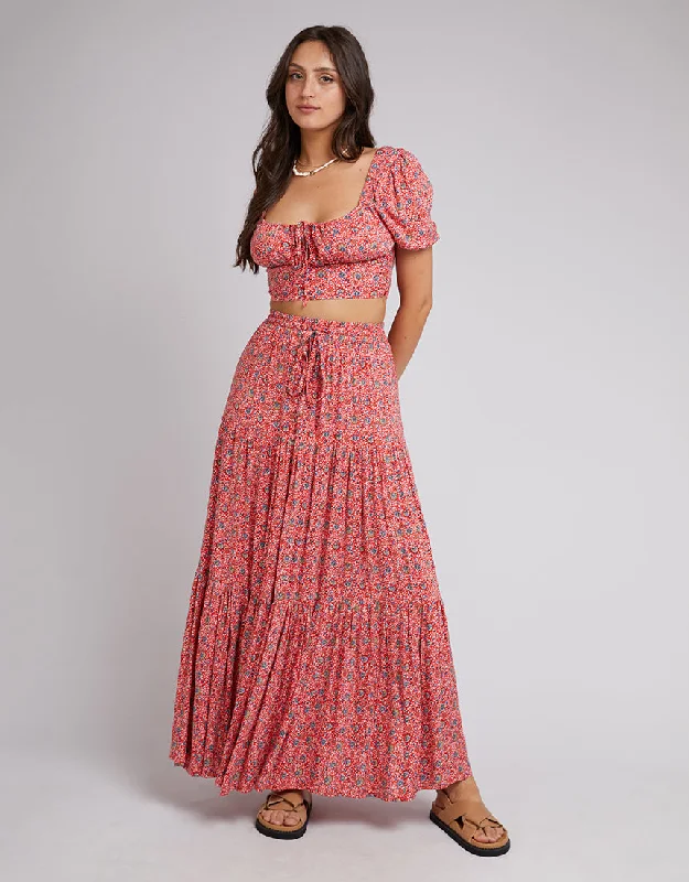 All About Eve Rosanna Floral Maxi Skirt Red