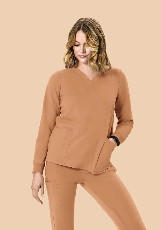 Long Sleeve 6 Pocket Top Ochre