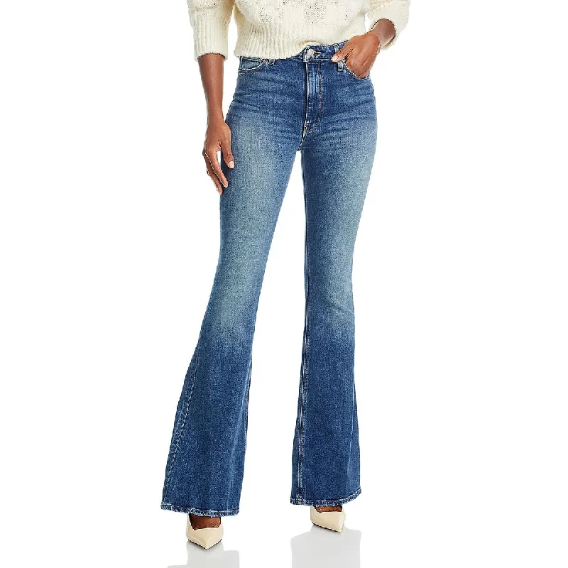 Hudson Jeans Womens High Rise Faded Flare Jeans