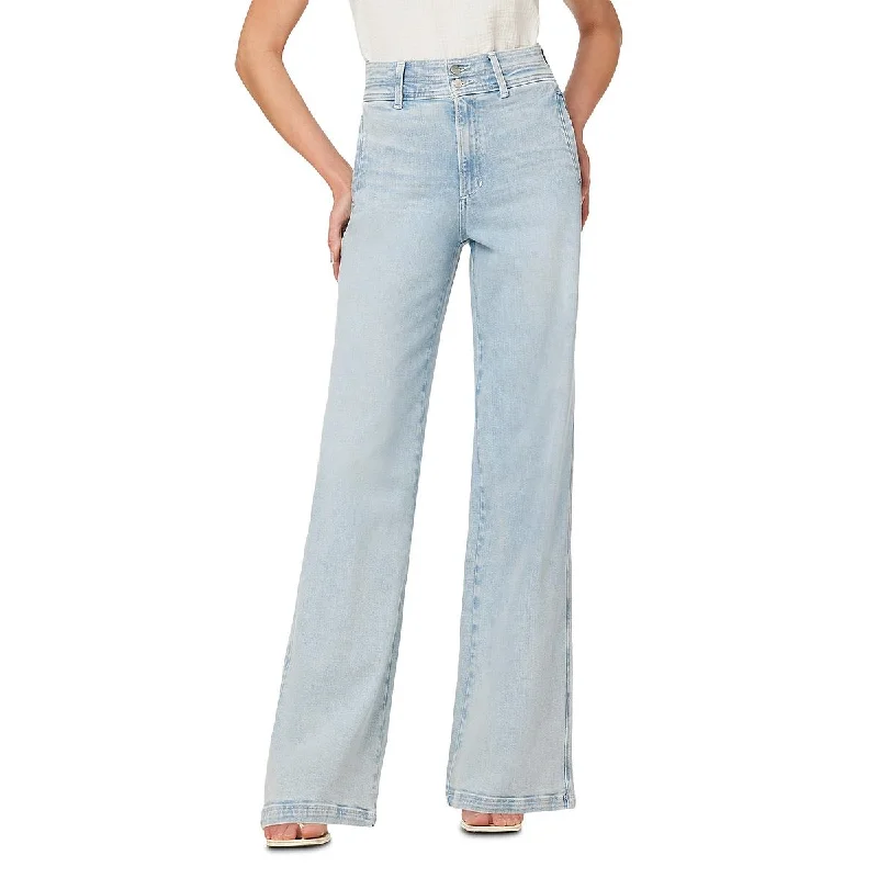 Joe's Womens High Rise Light Wash Wide Leg Jeans