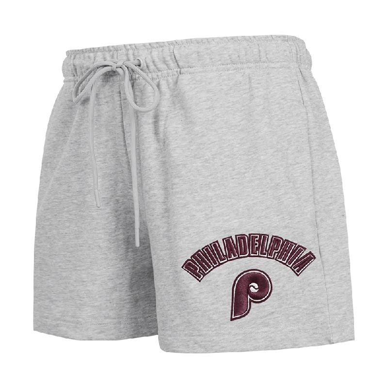 MLB PHILADELPHIA PHILLIES RETRO CLASSIC WOMEN'S SHORT (HEATHER GREY)