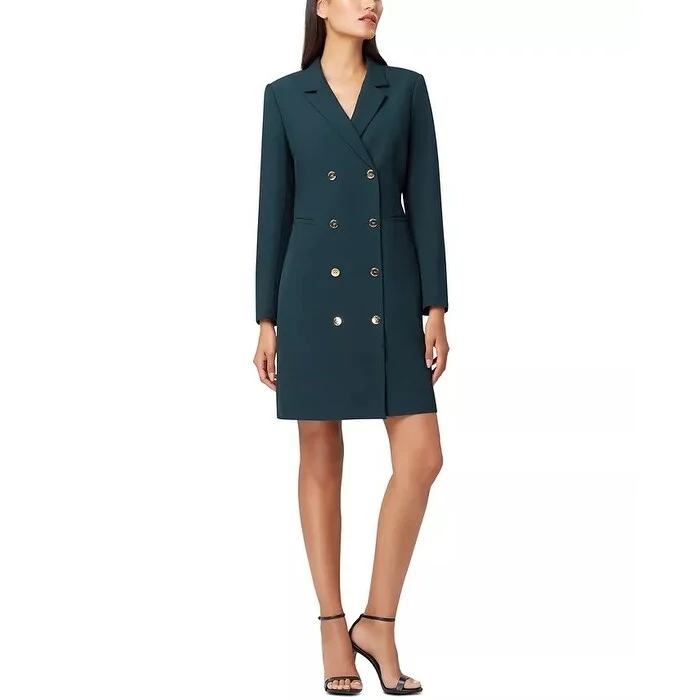 Tahari ASL Women's Long-Sleeve Blazer Dress Dark Green Size 14