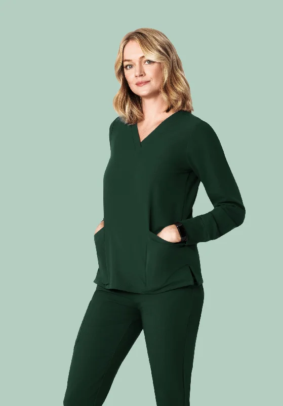 Long Sleeve 6 Pocket Top Midnight Green