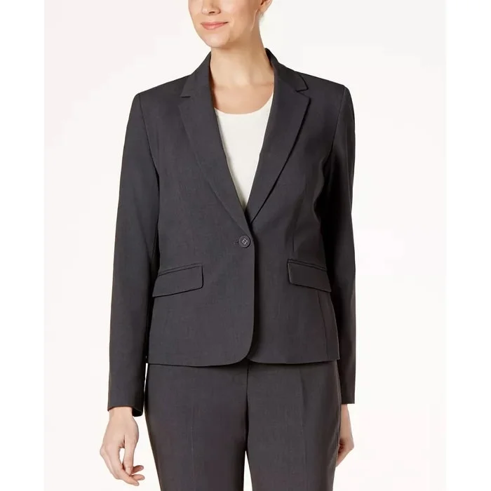 Nine West Women's One-Button Blazer Dark Gray Size 6