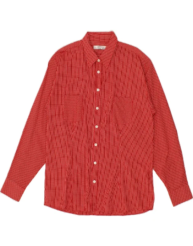 VINTAGE Womens Shirt EU 40 Medium Red Check Cotton