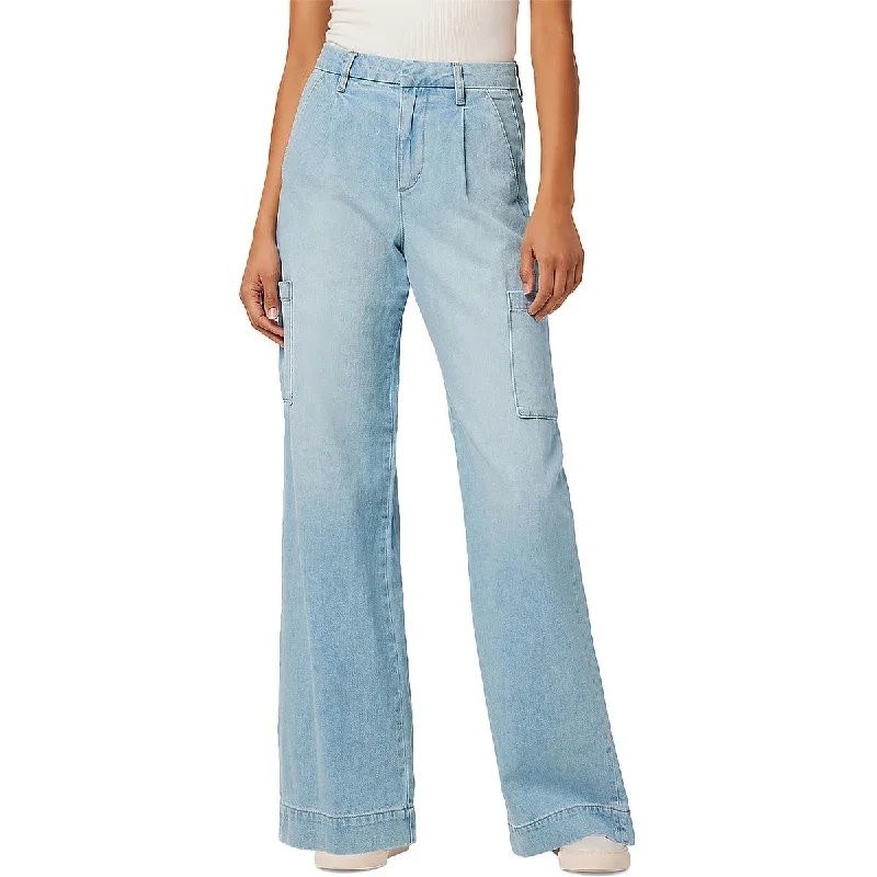 Joe's Womens Linen Wide Leg Cargo Jeans