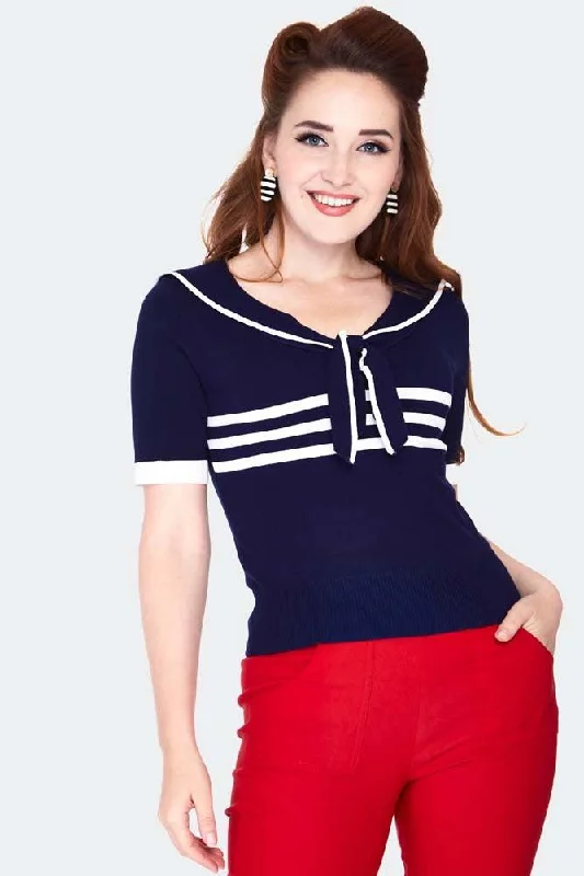 Nautical Tri-Stripe Front Bow Top