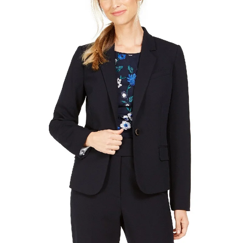 Calvin Klein Women's Single-Button Blazer Blue Size 8