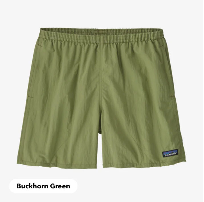 Patagonia Buckhorn Green Baggies 5" Shorts