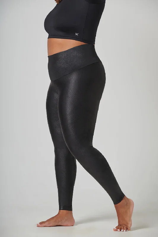 Strong Compression Tummy Control Faux Leather Leggings