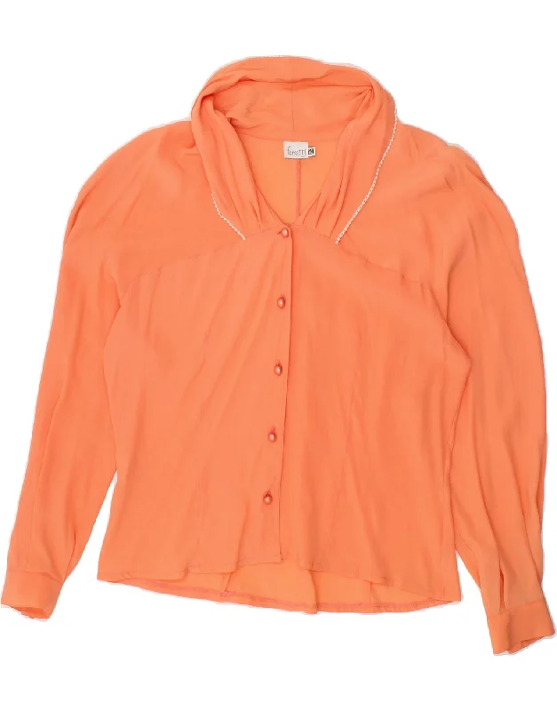 FERRETTI Womens Shirt Blouse IT 50 XL Orange Acetate