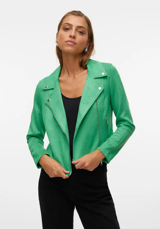 Vero Moda Jose Faux Suede Short Jacket, Bright Green