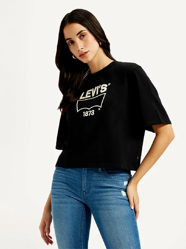 Women's Brand Logo Relaxed Fit T-shirt