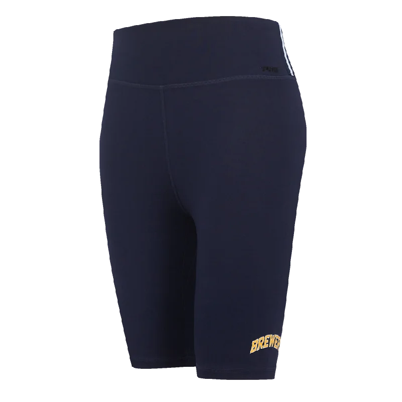 MLB MILWAUKEE BREWERS CLASSIC WOMEN'S CTN BIKE SHORT (MIDNIGHT NAVY)