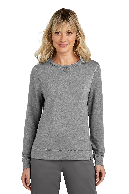 TravisMathew Womens Long Weekend Crewneck Sweatshirt - Heather Light Grey