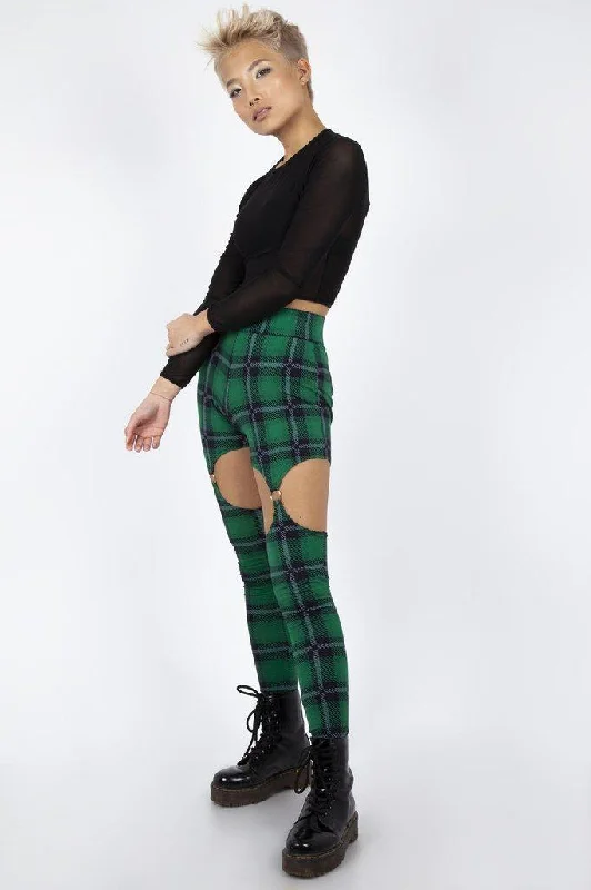 Round In Circles Plaid Harness Leggings