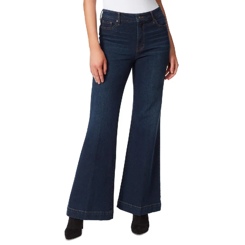 Jessica Simpson Womens True Love Solid Denim Wide Leg Jeans