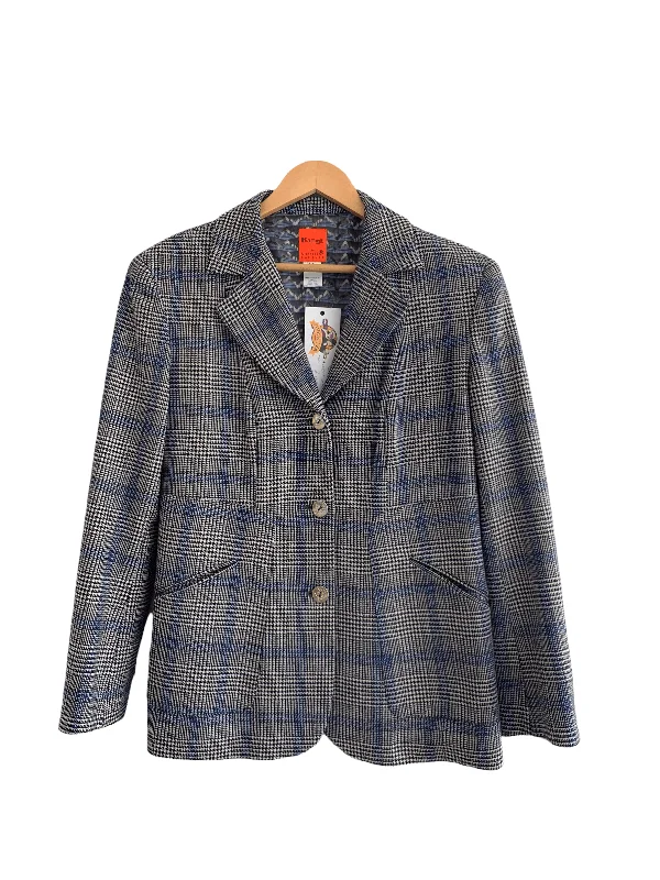 Christian Lacroix 100% Wool Single Breasted Jacket Blue F44 SIZE M/L