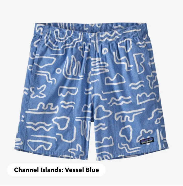 Patagonia Vessel Blue 6" Funhoggers Shorts