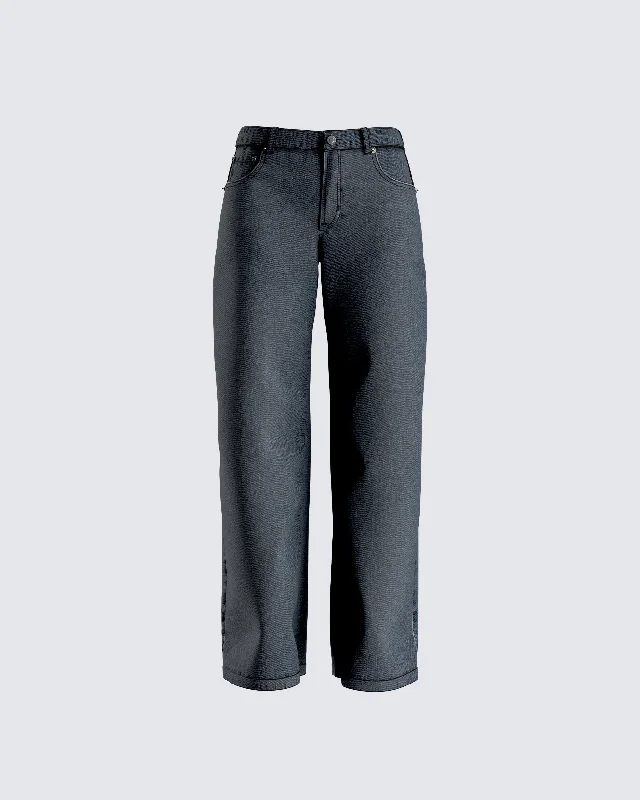 Frieda Grey Denim Wide Leg Jean