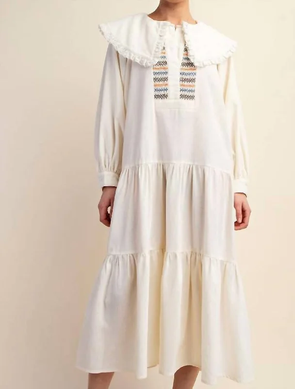 Heidi Linen Dress In White