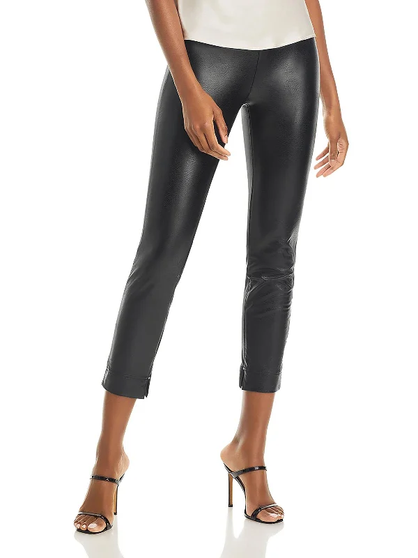 Katherine Womens Faux Leather Toothpick Skinny Pants