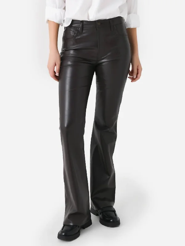 Lilah High Rise Recycled Leather Bootcut Pant In Chocolate Torte