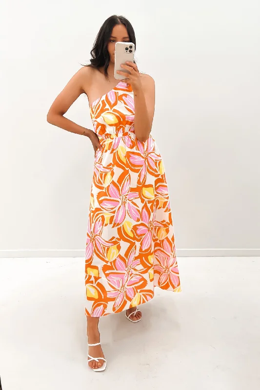 Morgan Maxi Dress Orange Multi