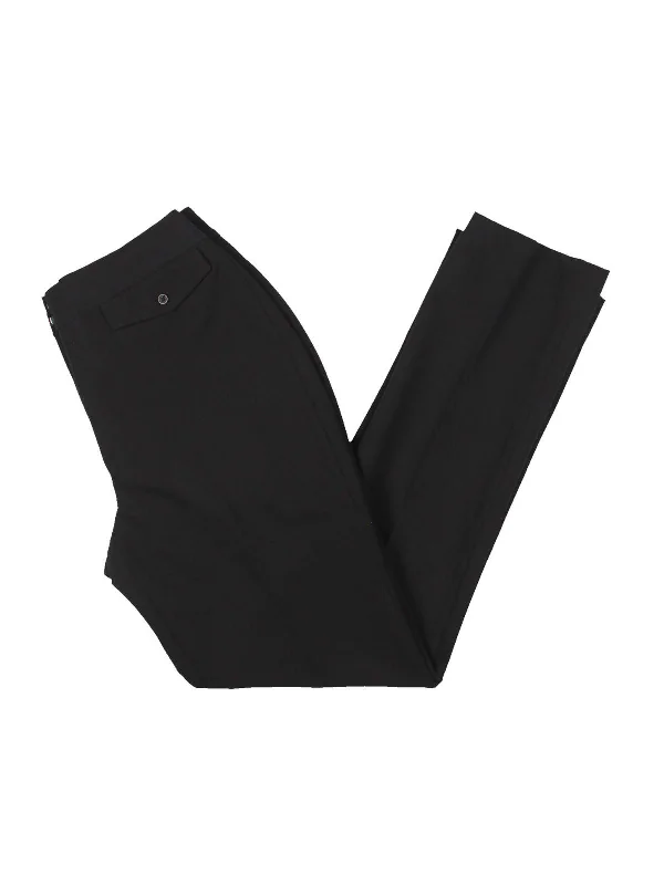 Womens Mid-Rise Office Straight Leg Pants