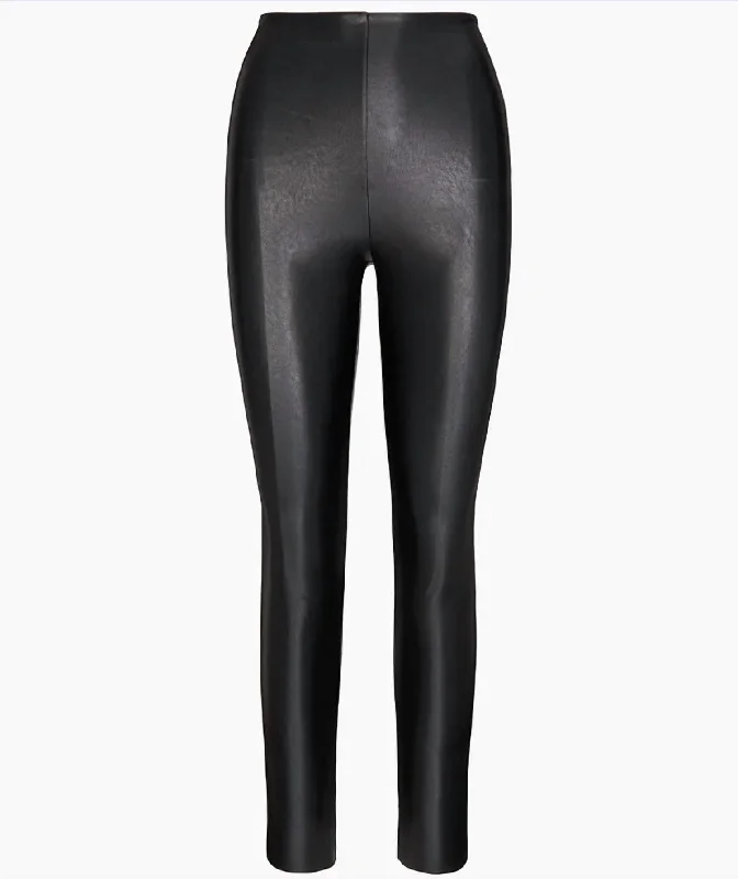 Faux Leather Leggings In Black