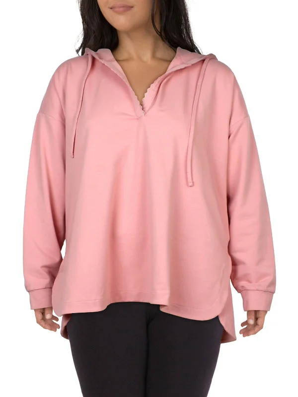 Plus Womens V Neck Sport Sweatshirt