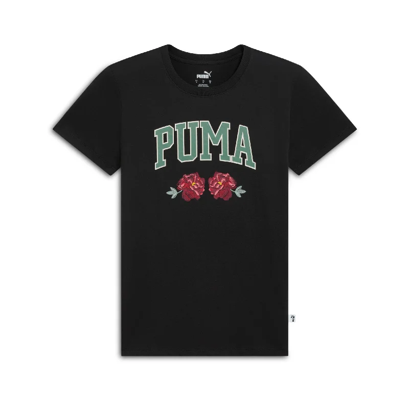 PUMA Women's Floral Faux Embroidery Tee