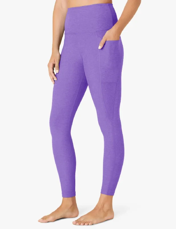 Spacedye Out Of Pocket High Waisted Midi Legging In Bright Amethyst